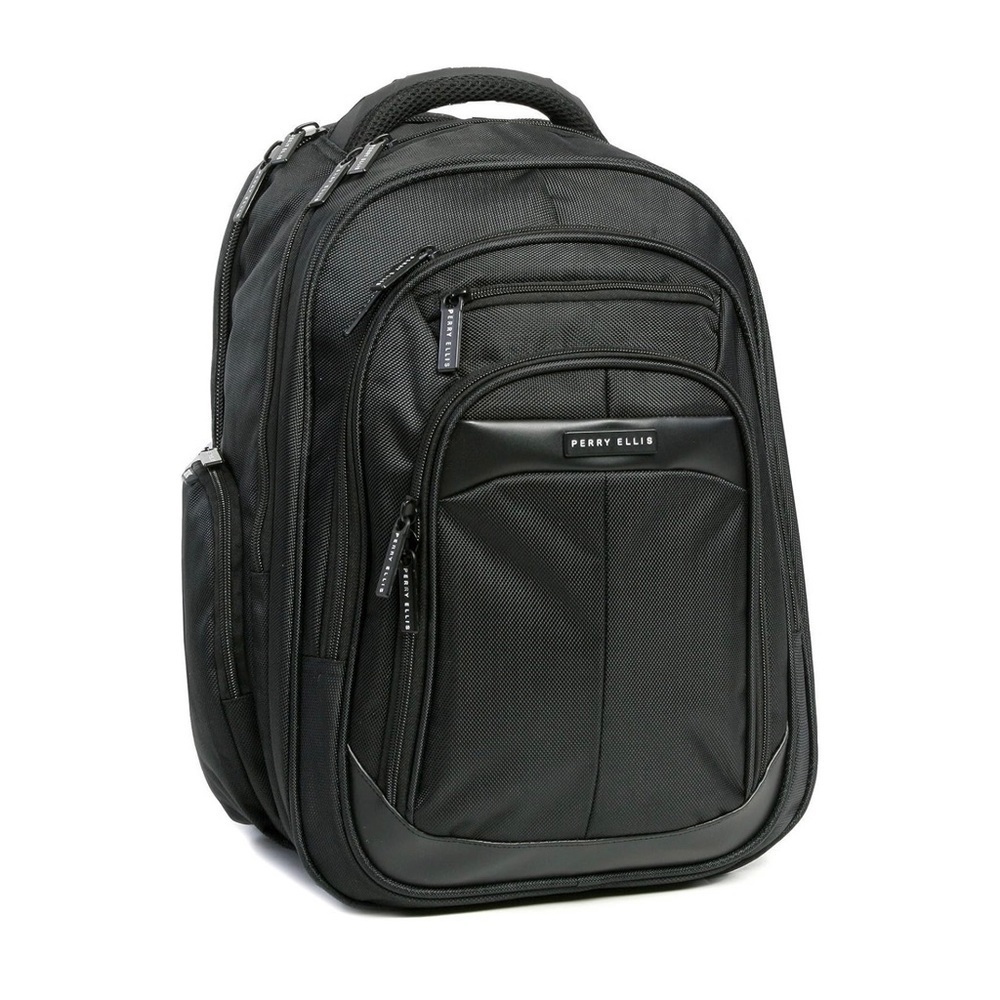 Perry Ellis Unisex M146 Black Business Laptop Backpack